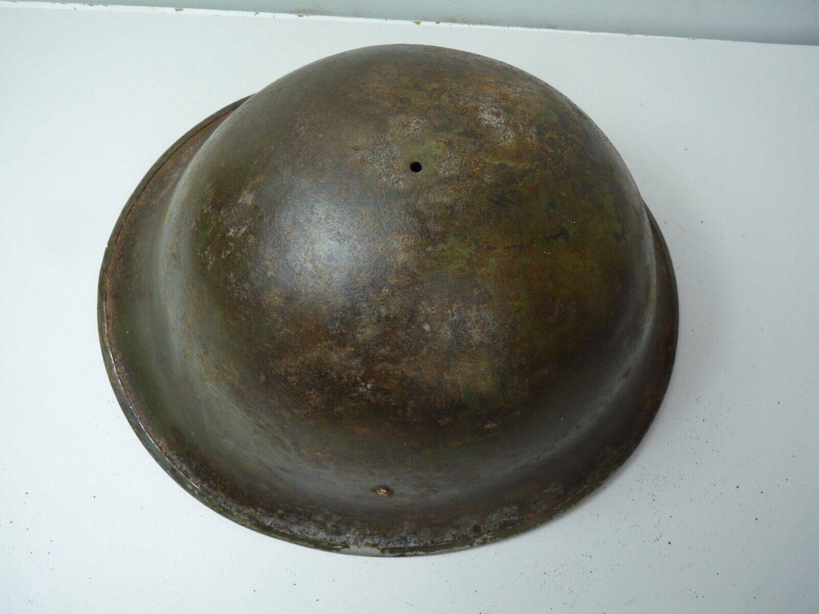 Original WW2 British / Canadian Army Mk3 High Rivet Turtle Army Combat Helmet - The Militaria Shop
