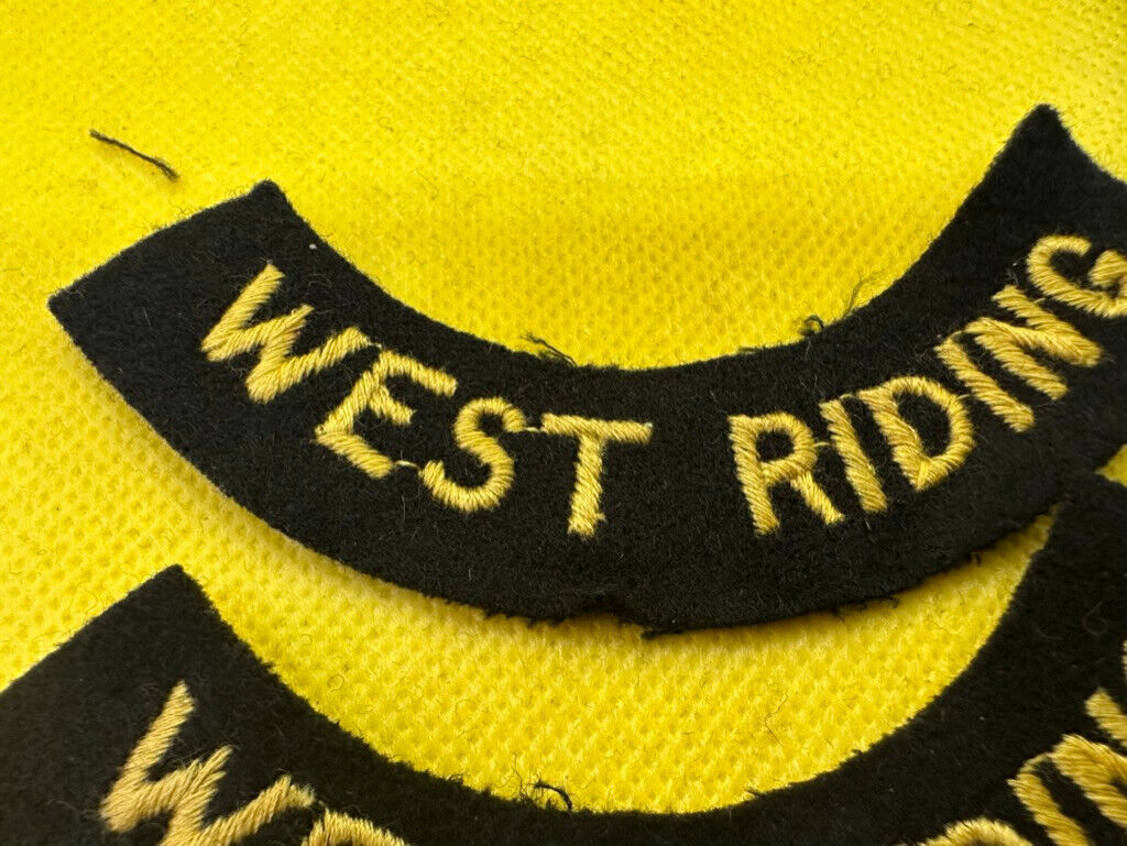 Original WW2 British Home Front Civil Defence West Riding Shoulder Titles - The Militaria Shop