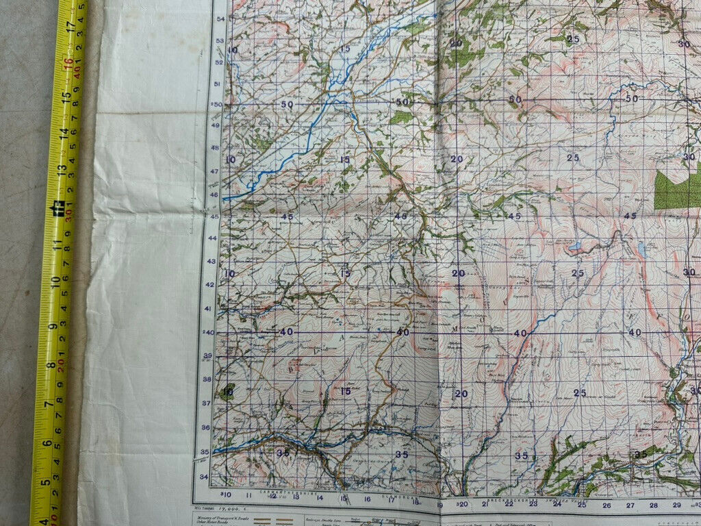 Original WW2 British Army OS Map of England - War Office - Brecon & Llandove - The Militaria Shop