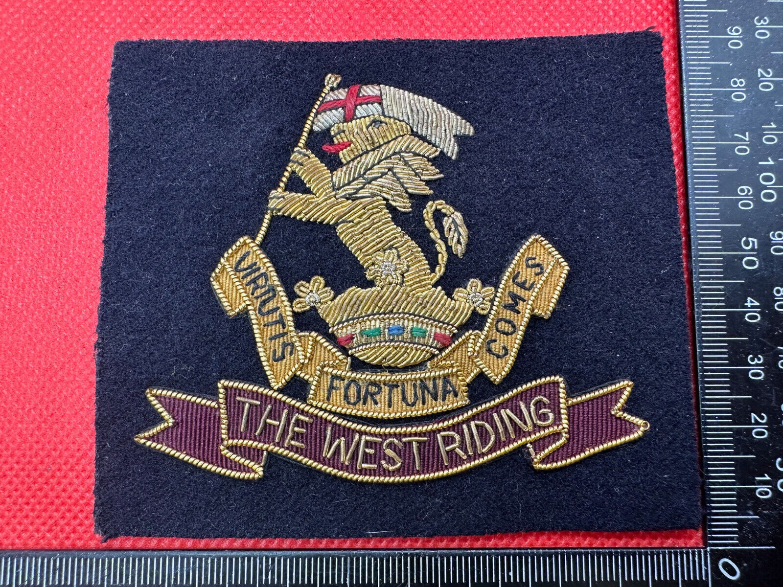 British Army Bullion Embroidered Blazer Badge - The West Riding Regiment - The Militaria Shop
