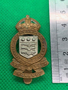 Genuine WW2 British Army Ordinance Corps Brass Cap Badge - Kings Crown - The Militaria Shop