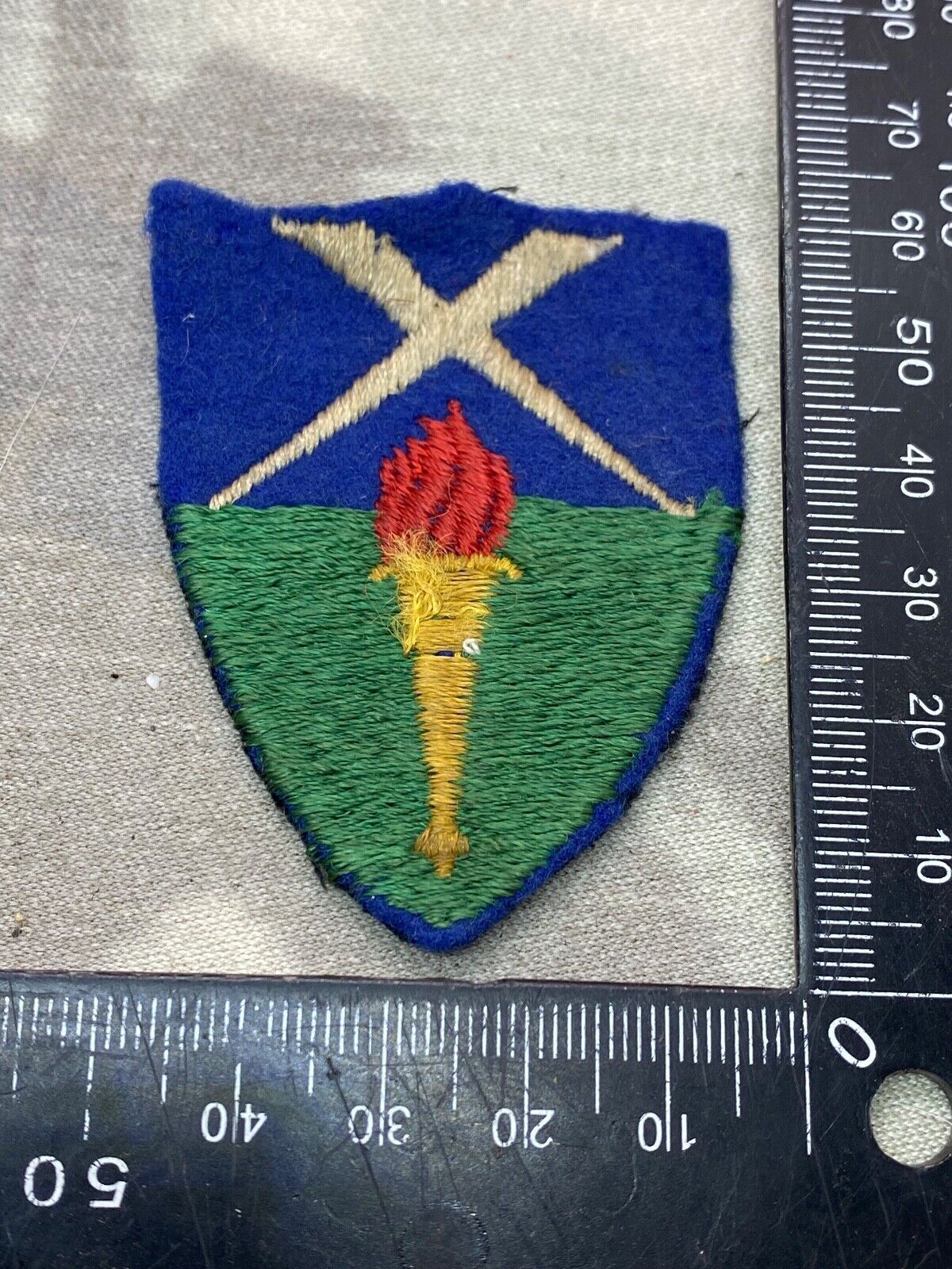 Original British Army Aldershot Southern Command Embroidered Shoulder Badge - The Militaria Shop