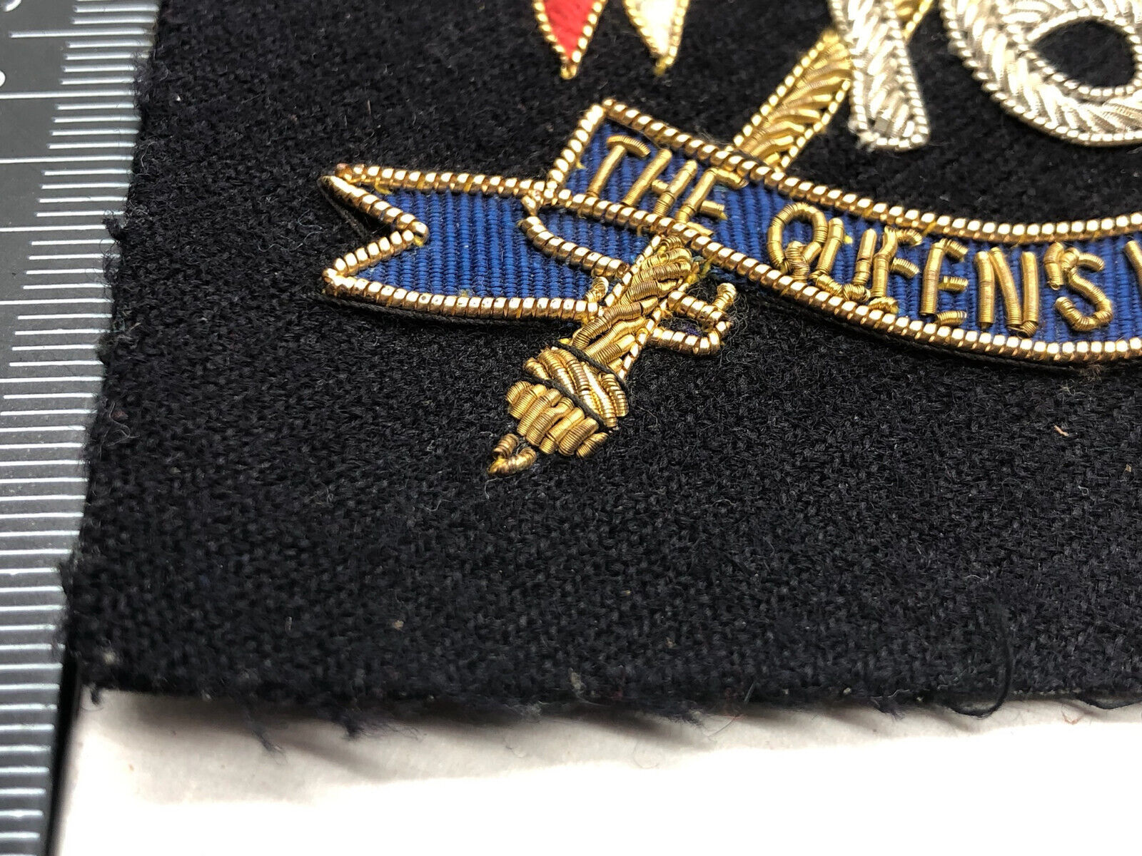 British Army Bullion Embroidered Blazer Badge - 16th The Queen's Lancers - The Militaria Shop