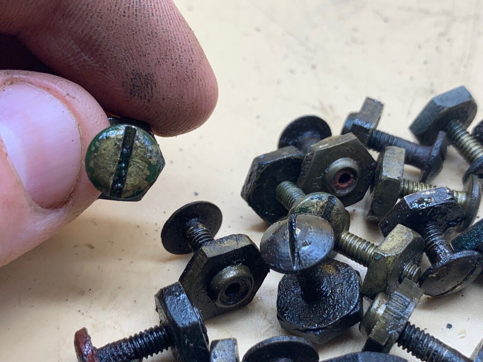 Original WW2 British Army Brodie / Turtle Mk1/2/3/4 Helmet Dome Screw & Nut - The Militaria Shop