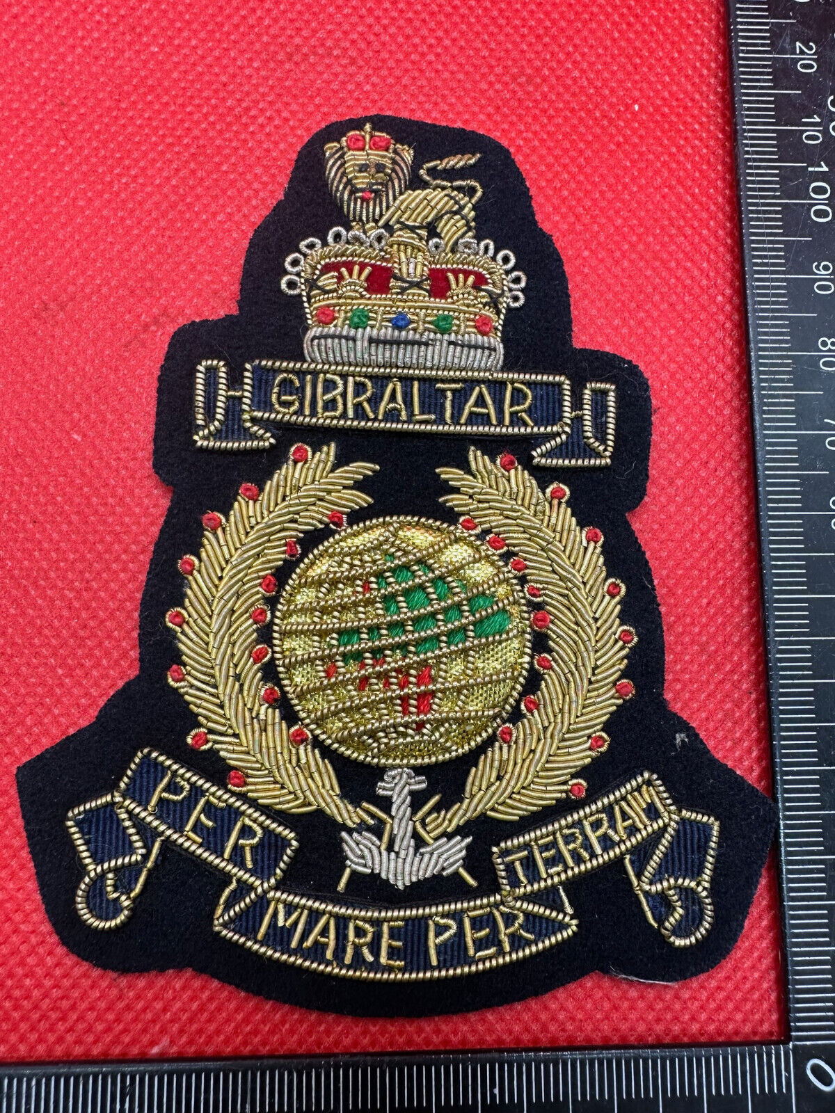 British Army Bullion Embroidered Blazer Badge - Royal Marines - Queen's Cro - The Militaria Shop