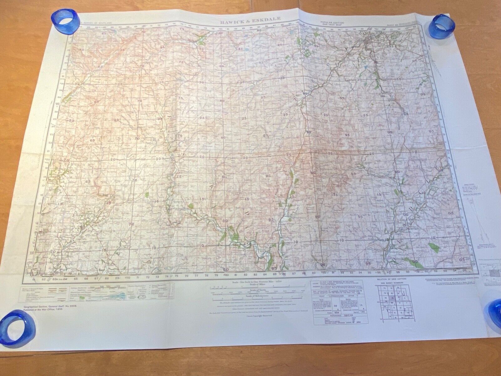 Large WW2 British Army - 1933 dated General Staff map of HARWICK & ESKDALE. - The Militaria Shop