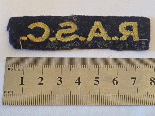 WW2 British Army RASC Royal Army Service Corps Paste-Back Shoulder Title. - The Militaria Shop