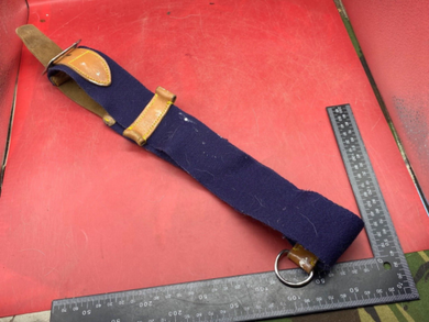 WW2 British Army Hussars Blue Canvas and Leather Belt with Fittings - The Militaria Shop