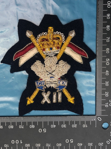 British Army Bullion Embroidered Blazer Badge - 12th Lancers - The Militaria Shop