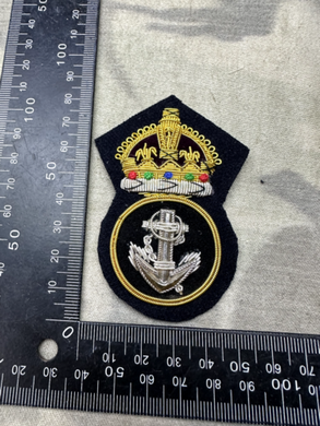 British Royal Navy Petty Officers Cap Badge Bullion Embroidered Kings Crown - The Militaria Shop