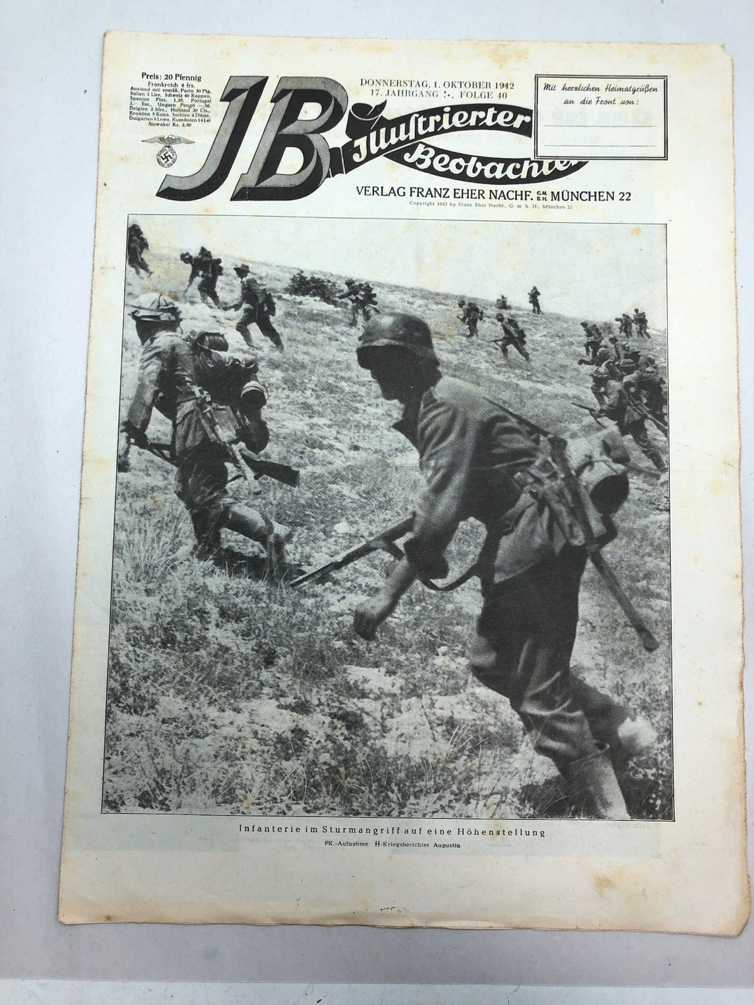JB Juustrierter Beobachter NSDAP Magazine Original WW2 German - 1 October 1942