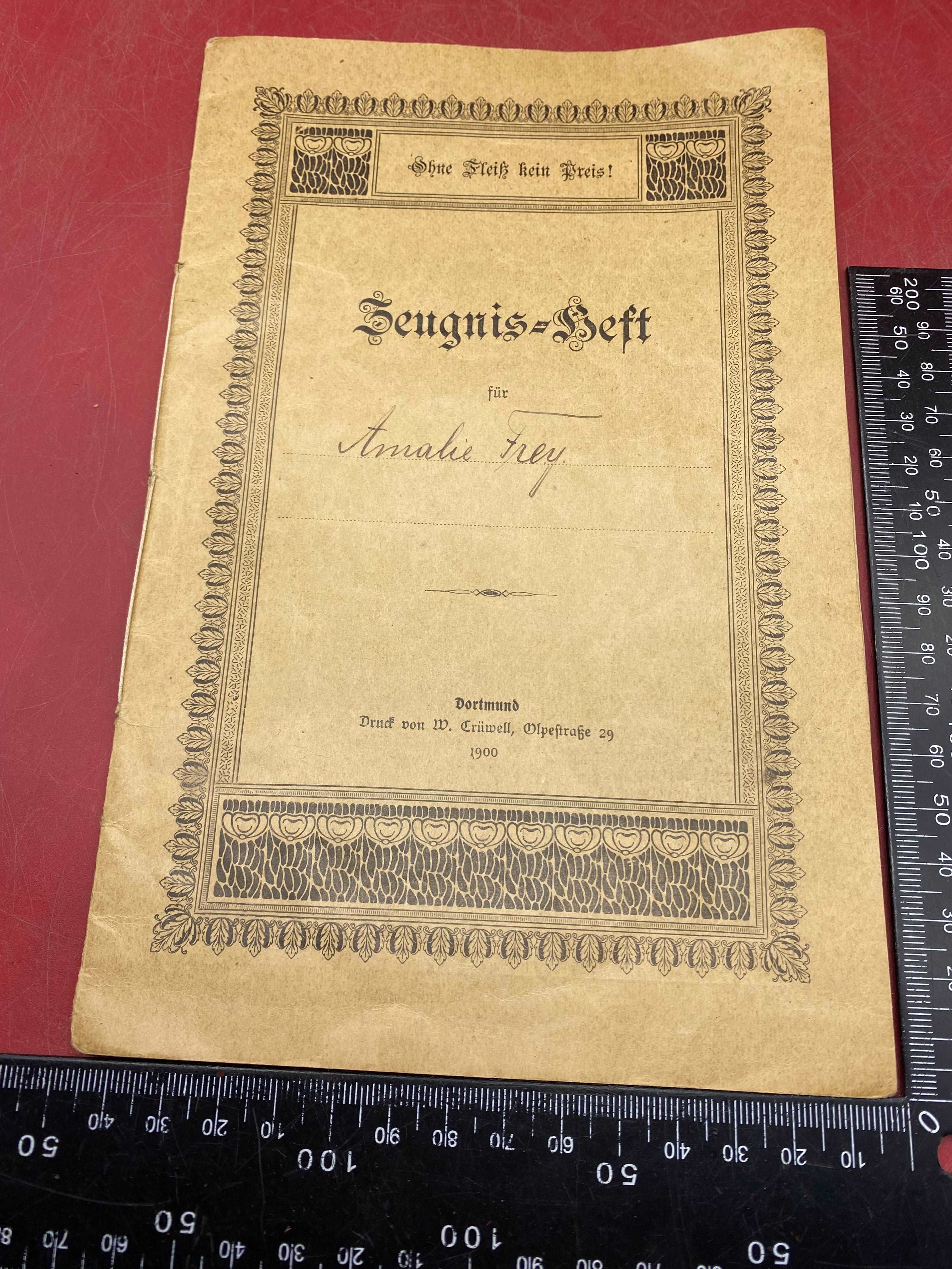 1906 Dated German Family Tree / Heritage Booklet. 1900 - 1906. - The Militaria Shop