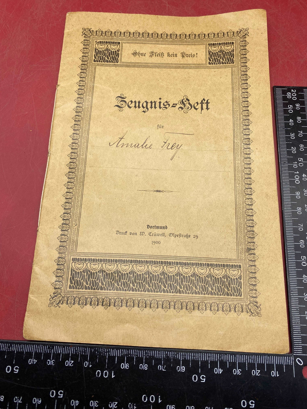 1906 Dated German Family Tree / Heritage Booklet. 1900 - 1906. - The Militaria Shop