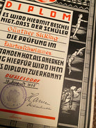 1935 Dated German Swimming Diploma  - Great Display Item. - The Militaria Shop