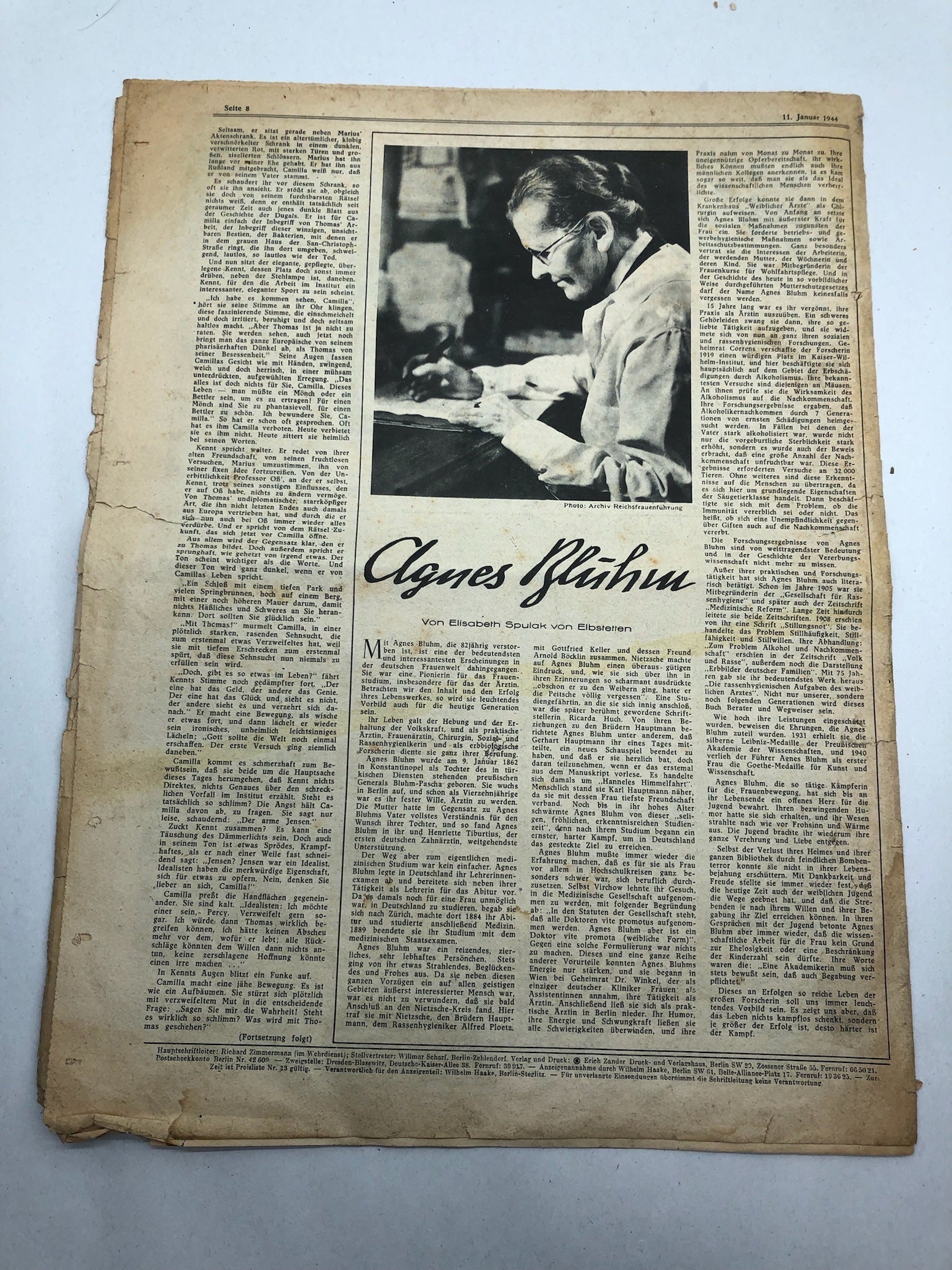 Original WW2 German Political Newspaper - 11th January 1944 - The Militaria Shop