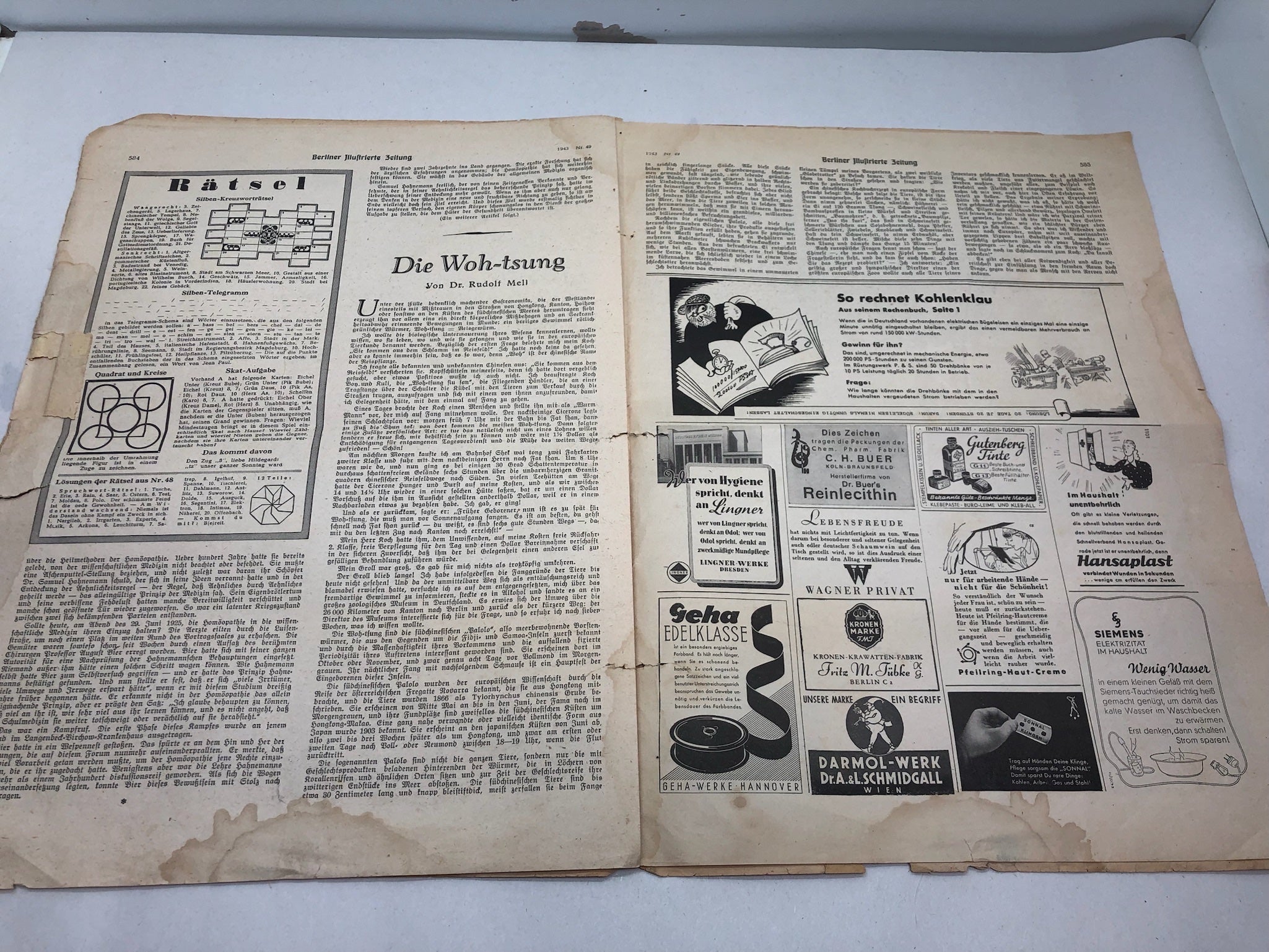 Original WW2 German Political Newspaper - 9th December 1943 - The Militaria Shop
