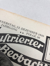 Load image into Gallery viewer, JB Juustrierter Beobachter NSDAP Magazine Original WW2 German - 12th December 1940
