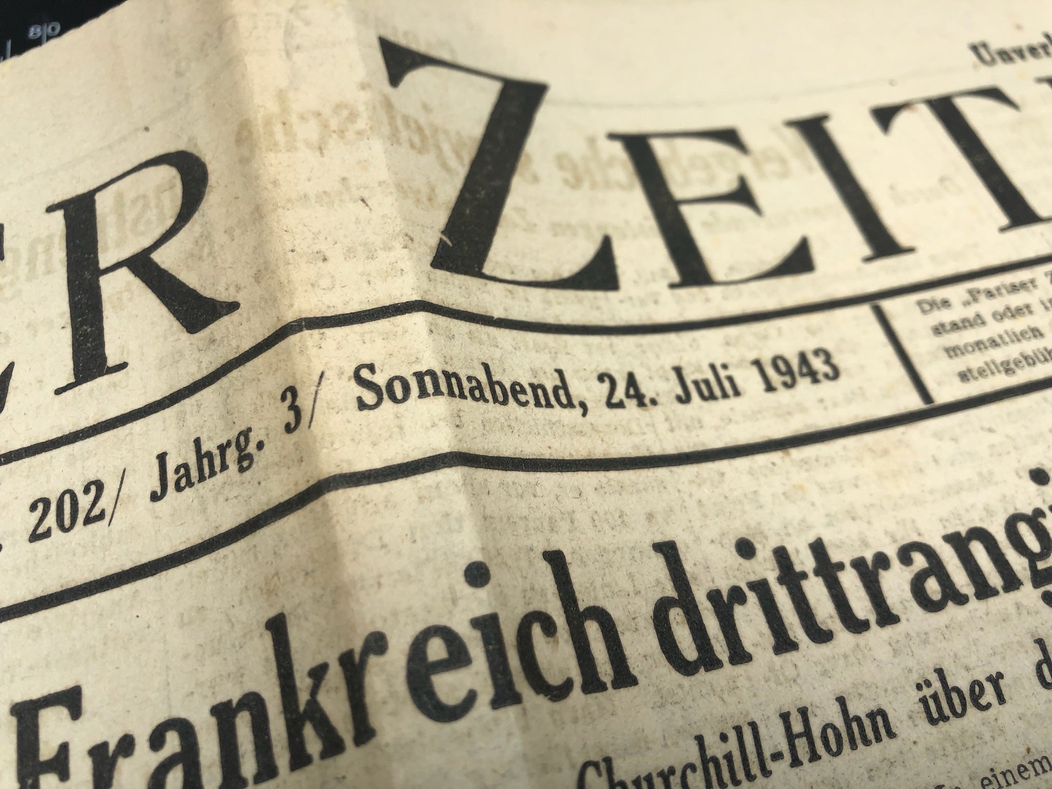 Original WW2 German Political Newspaper - 24th July 1943 - The Militaria Shop