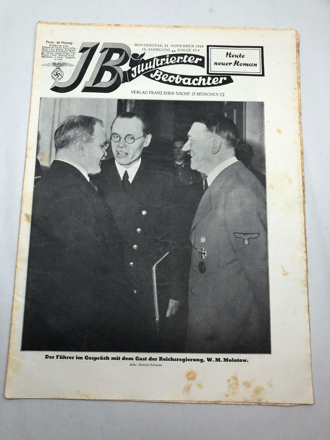 JB Juustrierter Beobachter NSDAP Magazine Original WW2 German - 21 November 1940