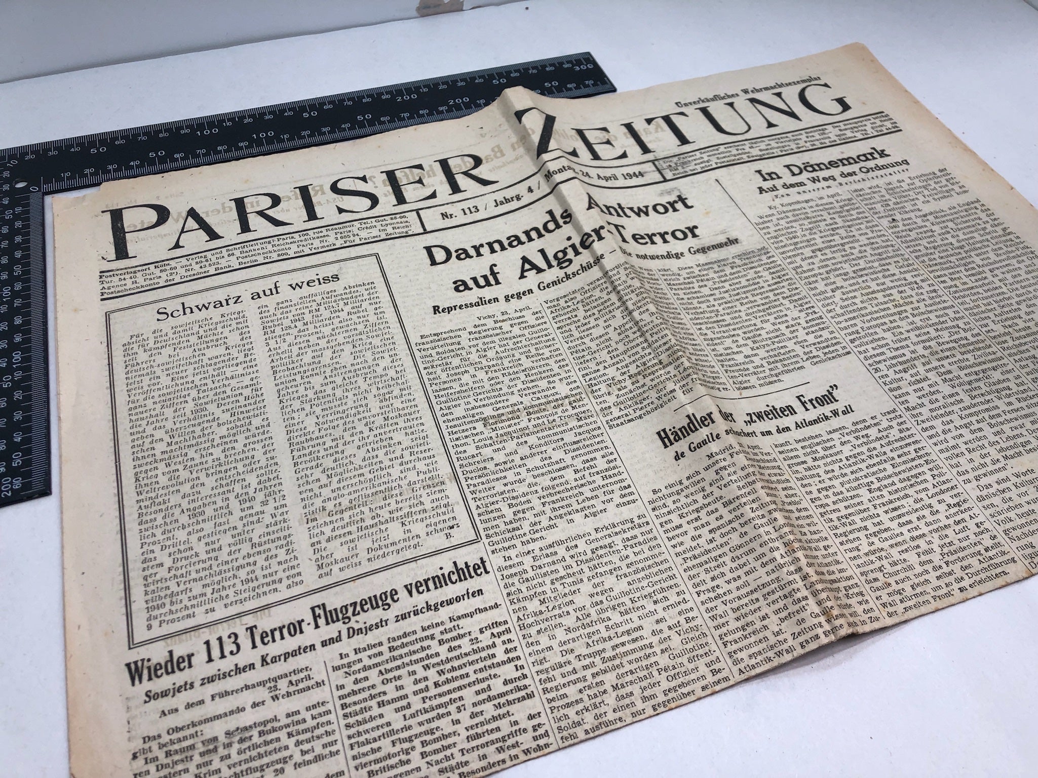 Original WW2 German Political Newspaper - 24th April 1944 - The Militaria Shop