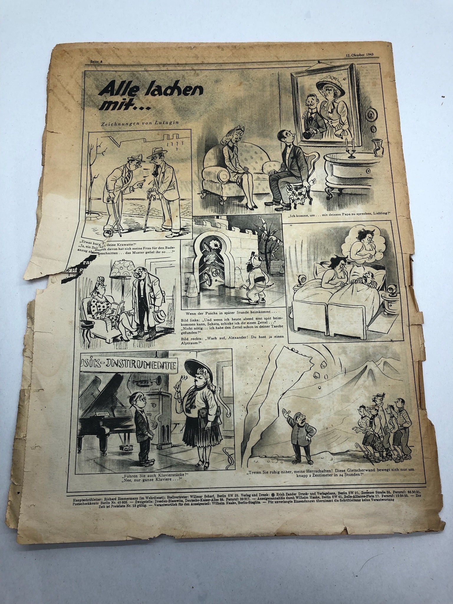 Original WW2 German Political Newspaper - 12th October 1943 - The Militaria Shop