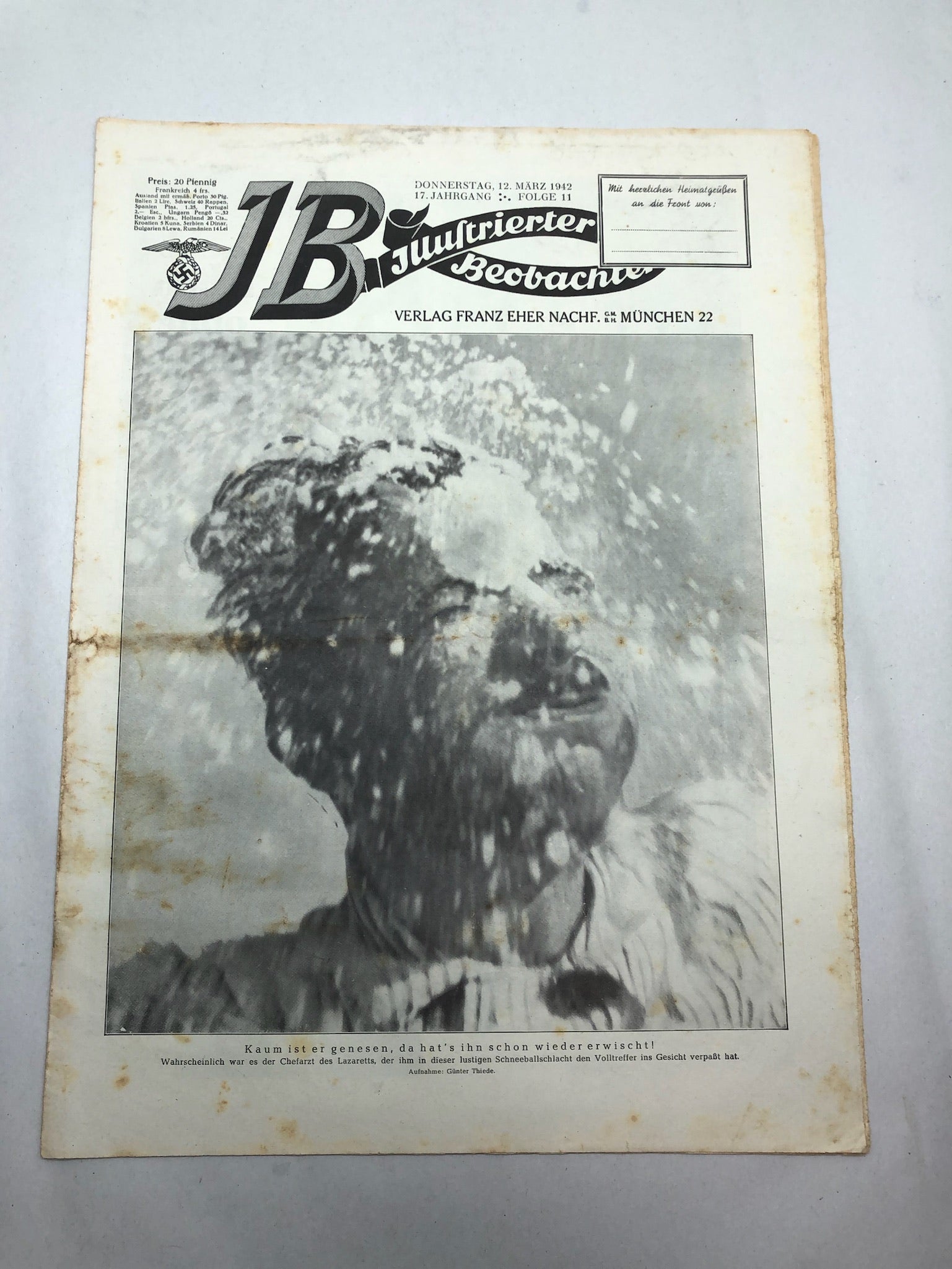 JB Juustrierter Beobachter NSDAP Magazine Original WW2 German - 12th March 1942 - The Militaria Shop