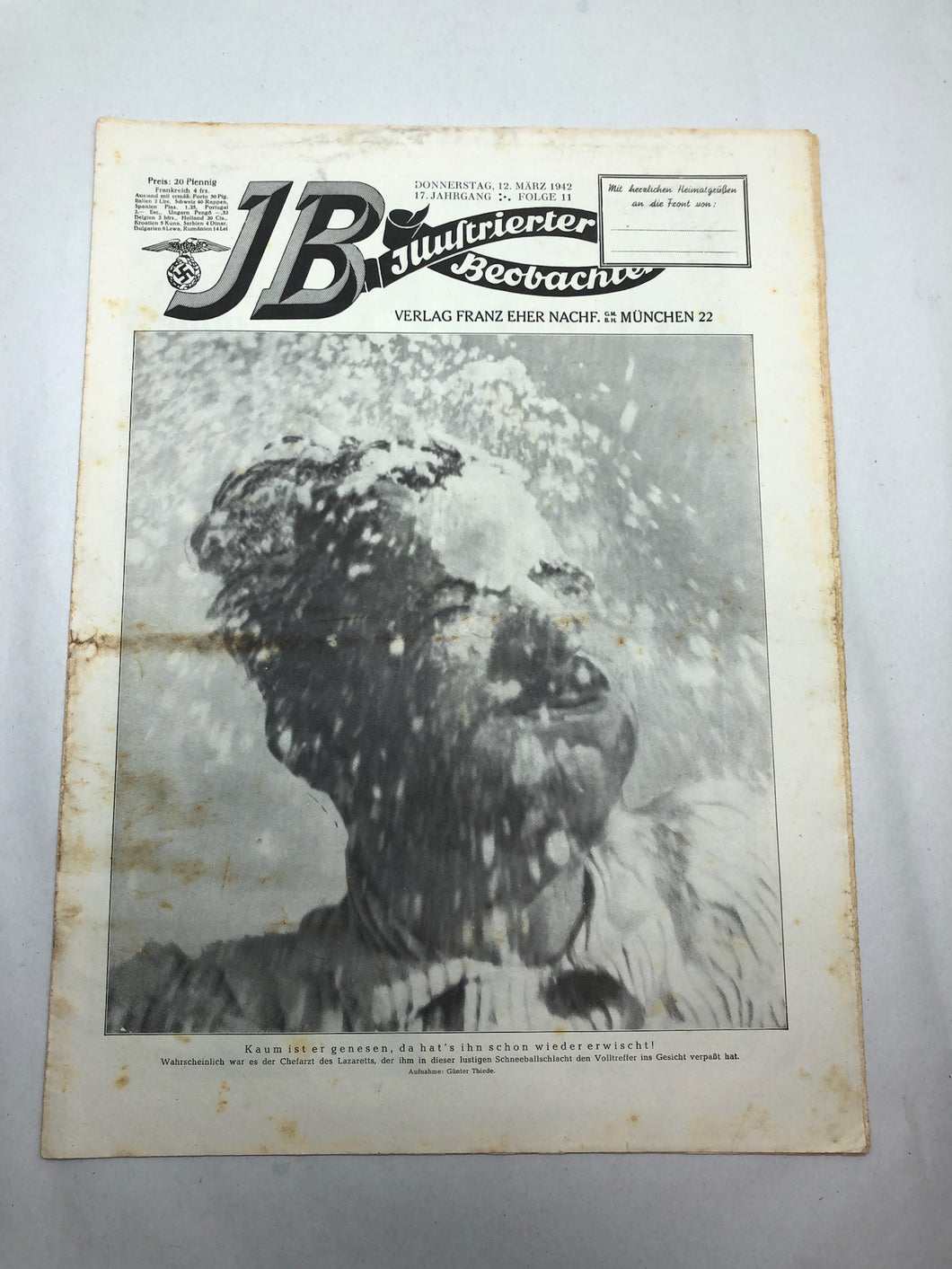 JB Juustrierter Beobachter NSDAP Magazine Original WW2 German - 12th March 1942