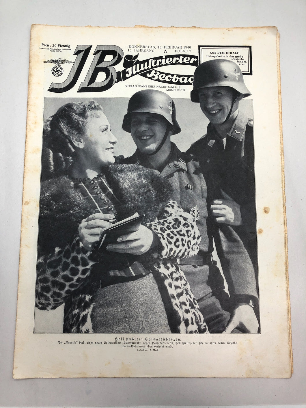 JB Juustrierter Beobachter NSDAP Magazine Original WW2 German - 15 February 1940