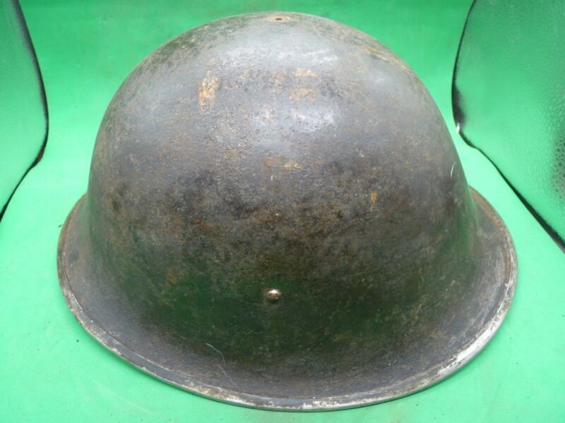 Original WW2 British / Canadian Army Mk3 High Rivet Turtle Army Combat Helmet - The Militaria Shop