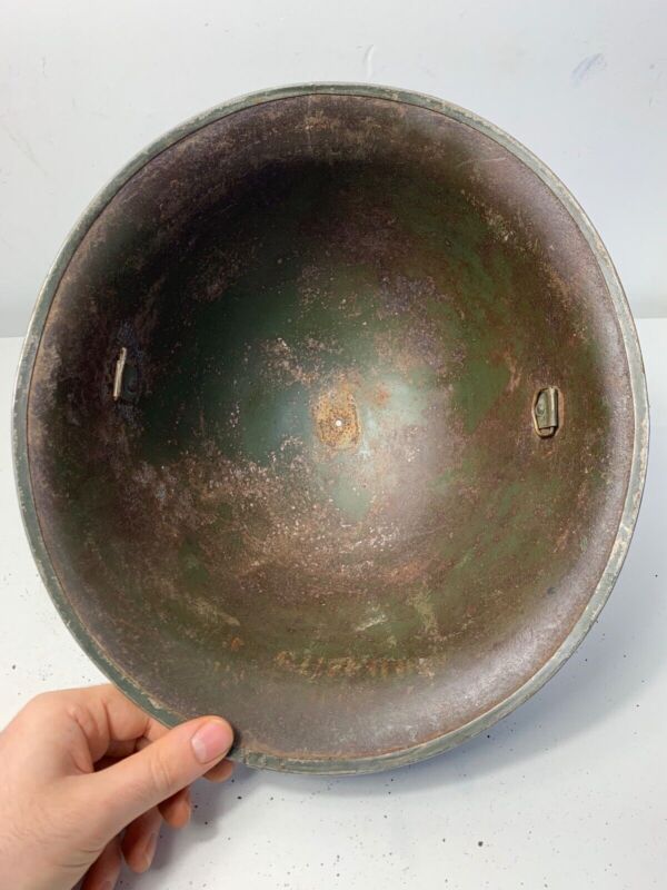 Mk3 Canadian / British Army Original WW2 Turtle Helmet High Rivet - The Militaria Shop