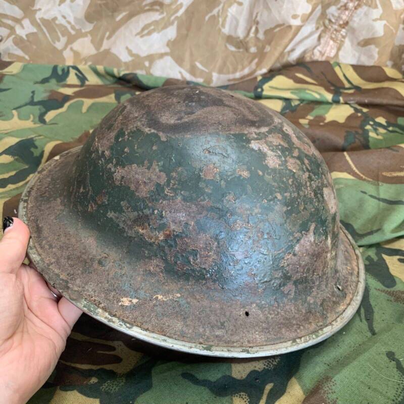 Original WW2 British Style South African Mk2 Army Combat Helmet - The Militaria Shop