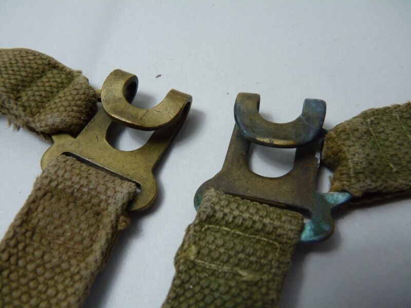 Original WW2 Pattern British Army L Straps Pair - 37 Pattern Webbing Haversack - The Militaria Shop