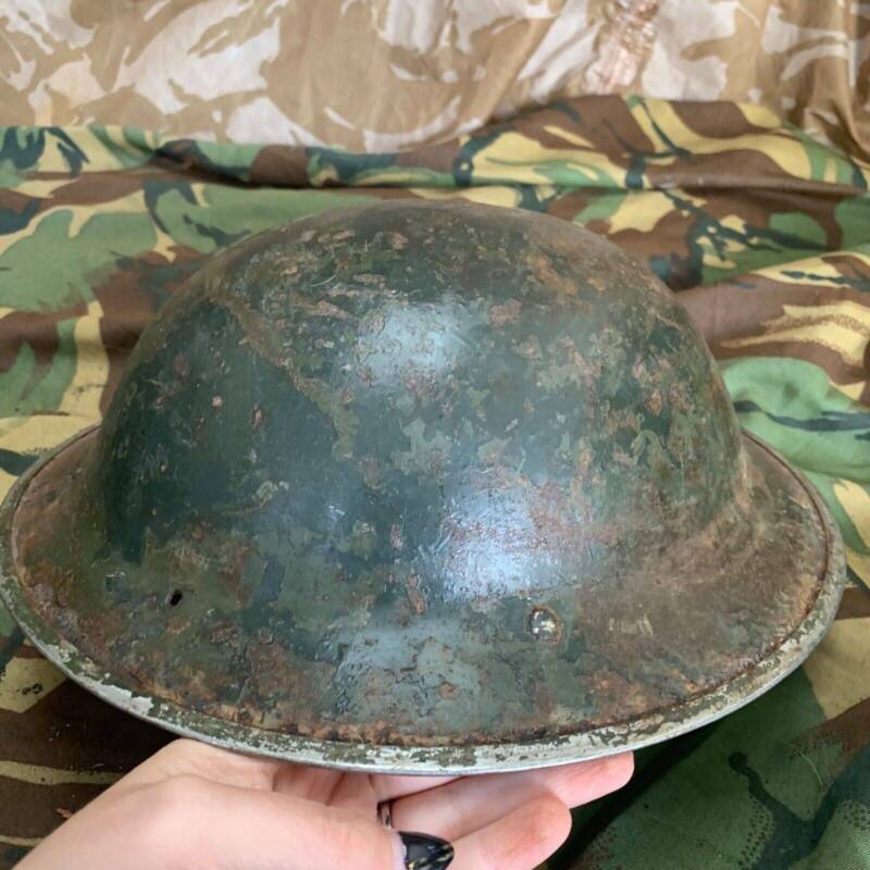 Original WW2 British Style South African Mk2 Army Combat Helmet - The Militaria Shop