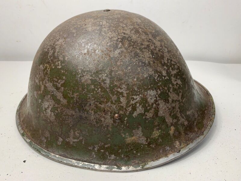 Mk3 Canadian / British Army Original WW2 Turtle Helmet High Rivet - The Militaria Shop