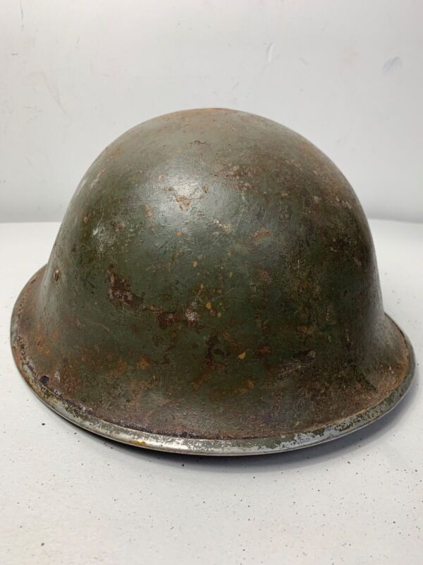 Mk3 Canadian / British Army Original WW2 Turtle Helmet High Rivet - The Militaria Shop