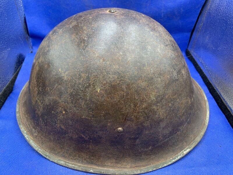 WW2 Canadian Army Mk3 Turtle Helmet - Original WW2 Helmet Shell - High Rivet - The Militaria Shop