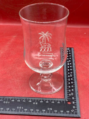 British Army Gurkha XXXI Regiment Engraved Glass Goblet. Lion, Sphinx and Tree. - The Militaria Shop