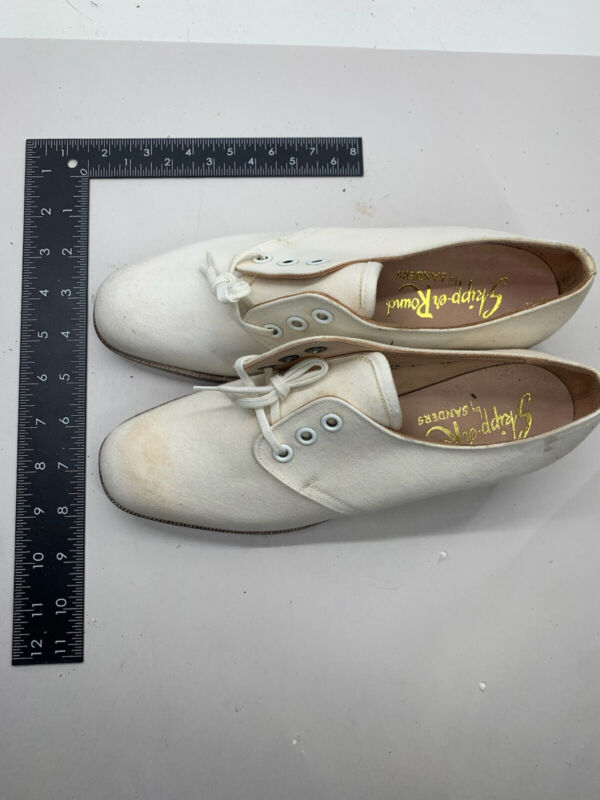 Original WW2 British Army Women's White Summer Shoes - ATS WAAF - Size 240 - The Militaria Shop