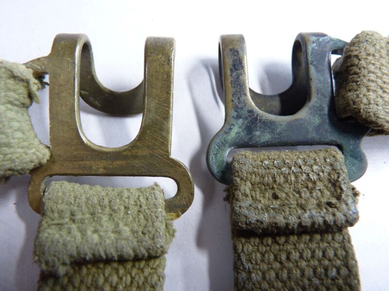 Original WW2 Pattern British Army L Straps Pair - 37 Pattern Webbing Haversack - The Militaria Shop