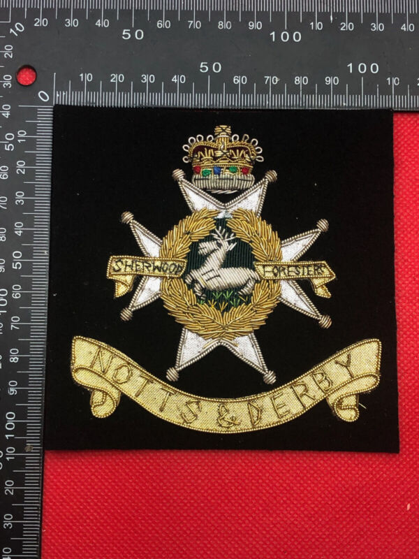 British Army Bullion Embroidered Blazer Badge - Notts & Derby Regiment - The Militaria Shop