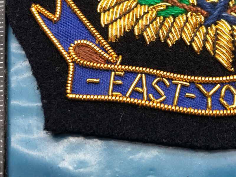 British Army Bullion Embroidered Blazer Badge - East Yorkshire Regiment - The Militaria Shop