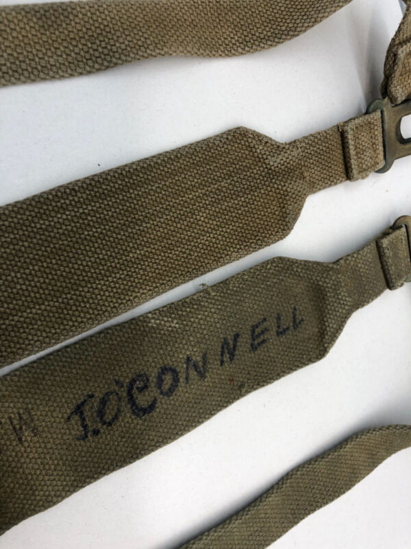 Original WW2 British Army 37 Pattern L Straps Pair - Wartime Dated - The Militaria Shop