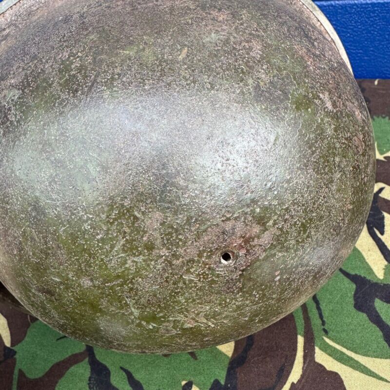 WW2 Canadian Army Mk3 Turtle Helmet - Original Helmet Shell - High Rivet - The Militaria Shop