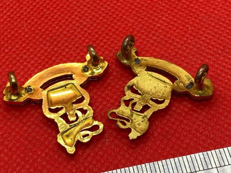 Original British Army - Army Pay Corps Officer's Collar Badges - Pair - The Militaria Shop