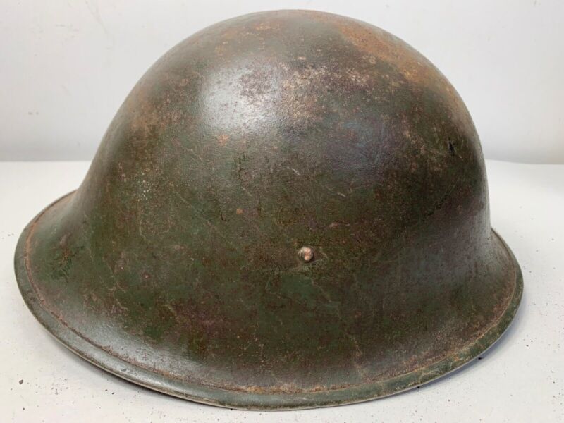 Mk3 Canadian / British Army Original WW2 Turtle Helmet High Rivet - The Militaria Shop