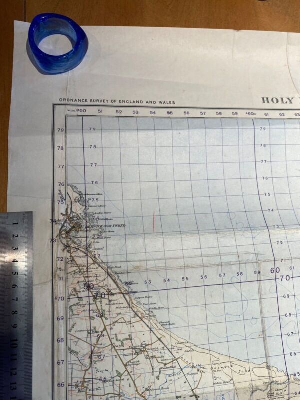 Large WW2 British Army - 1932 dated General Staff map of HOLY ISLAND. - The Militaria Shop