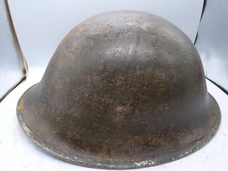 Original WW2 British / Canadian Army Mk3 High Rivet Turtle Army Combat Helmet - The Militaria Shop