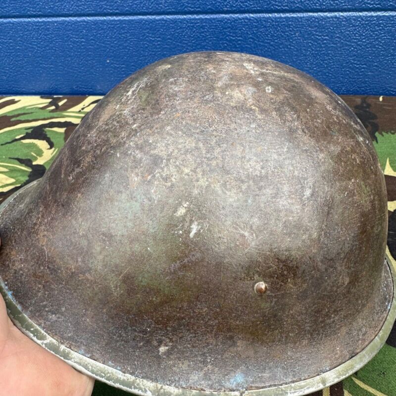 WW2 Canadian Army Mk3 Turtle Helmet - Original Helmet Shell - High Rivet - The Militaria Shop