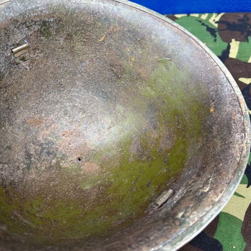 WW2 Canadian Army Mk3 Turtle Helmet - Original Helmet Shell - High Rivet - The Militaria Shop