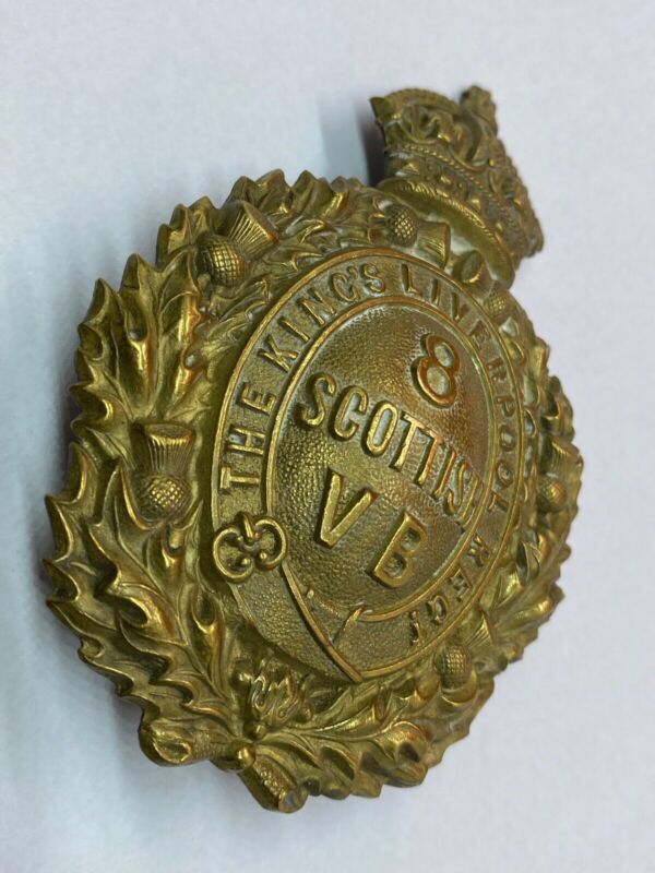 Original British Army KC WW1 8th The King's Liverpool Regiment Vol Btn Cap - The Militaria Shop